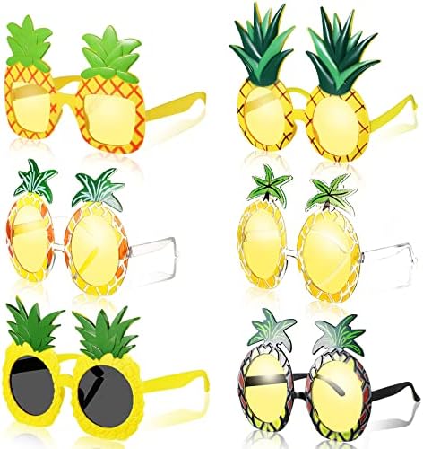 6 Pairs Pineapple Novelty Sunglasses for Summer Parties