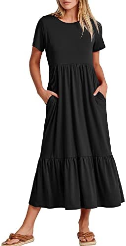 ANRABESS Women's Casual Short Sleeve Maxi Dress with Pockets - Master ...