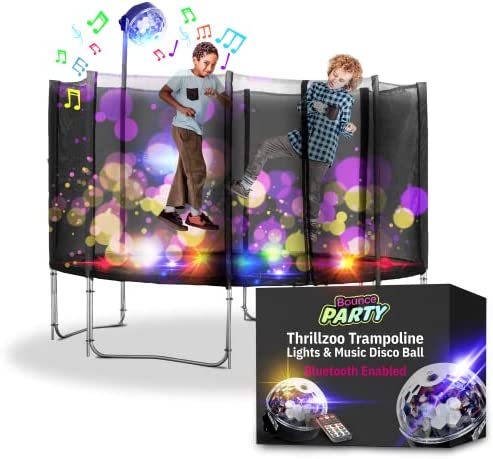 Thrillzoo Trampoline Lights with Bluetooth Speaker and Disco Ball