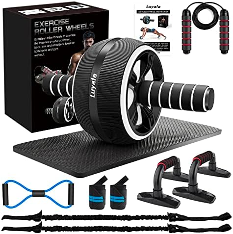 Ab Roller Wheel Kit with Resistance Bands – Home Gym Equipment for Core & Ab Exercise