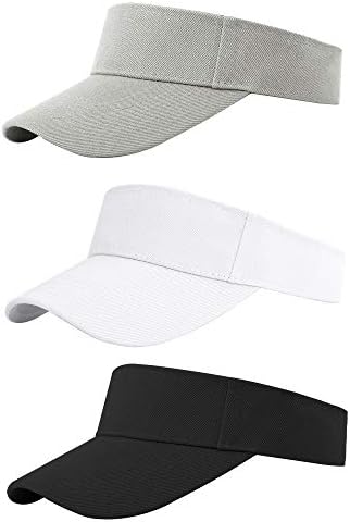 Cooraby 3 Pack Adjustable Sun Visors for Women and Men
