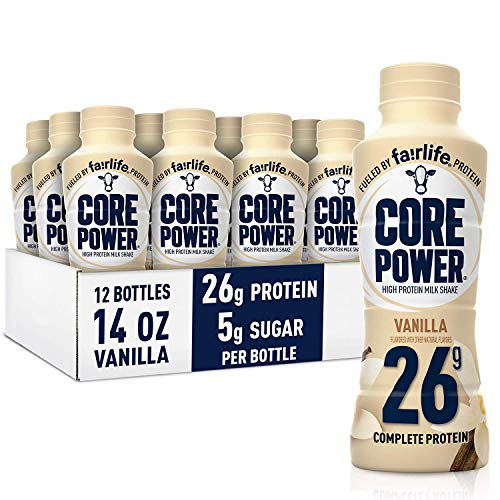 Core Power Fairlife Vanilla High Protein Milk Shake, 14 Fl Oz (Pack of 12)