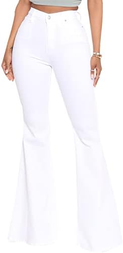 Stylish and versatile: White flare pants for a trendy look!