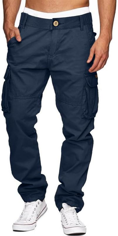Get Trendy with Blue Cargo Pants: Style meets comfort in this must-have fashion essential!