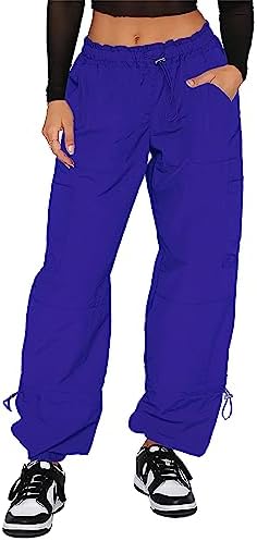 Stand out in style with our trendy blue cargo pants!